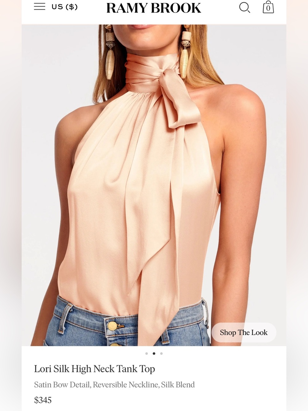 Ramy Brook Lori top in blush NWTS XXS